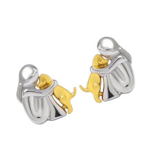 Lovely Girl and Dog Necklace/Earrings- Stud earrings