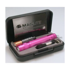 (Pink) Maglite Solitaire Torch 1 X Aaa. Gift Boxed with Battery. Spare Bulb Included