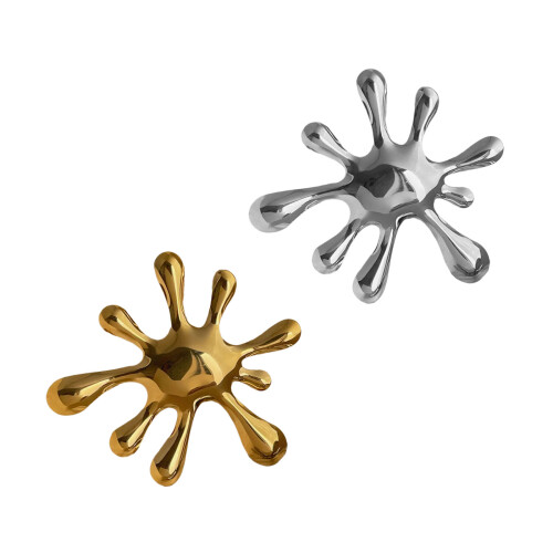 Broche artisanale exquise avec motif d'ondulation-Couleur or 1