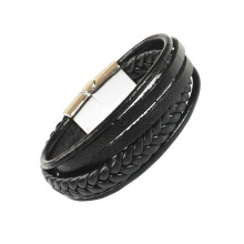 Elegantes Herrenarmband-Zubehör mit-Weiße Schnalle schwarz l
