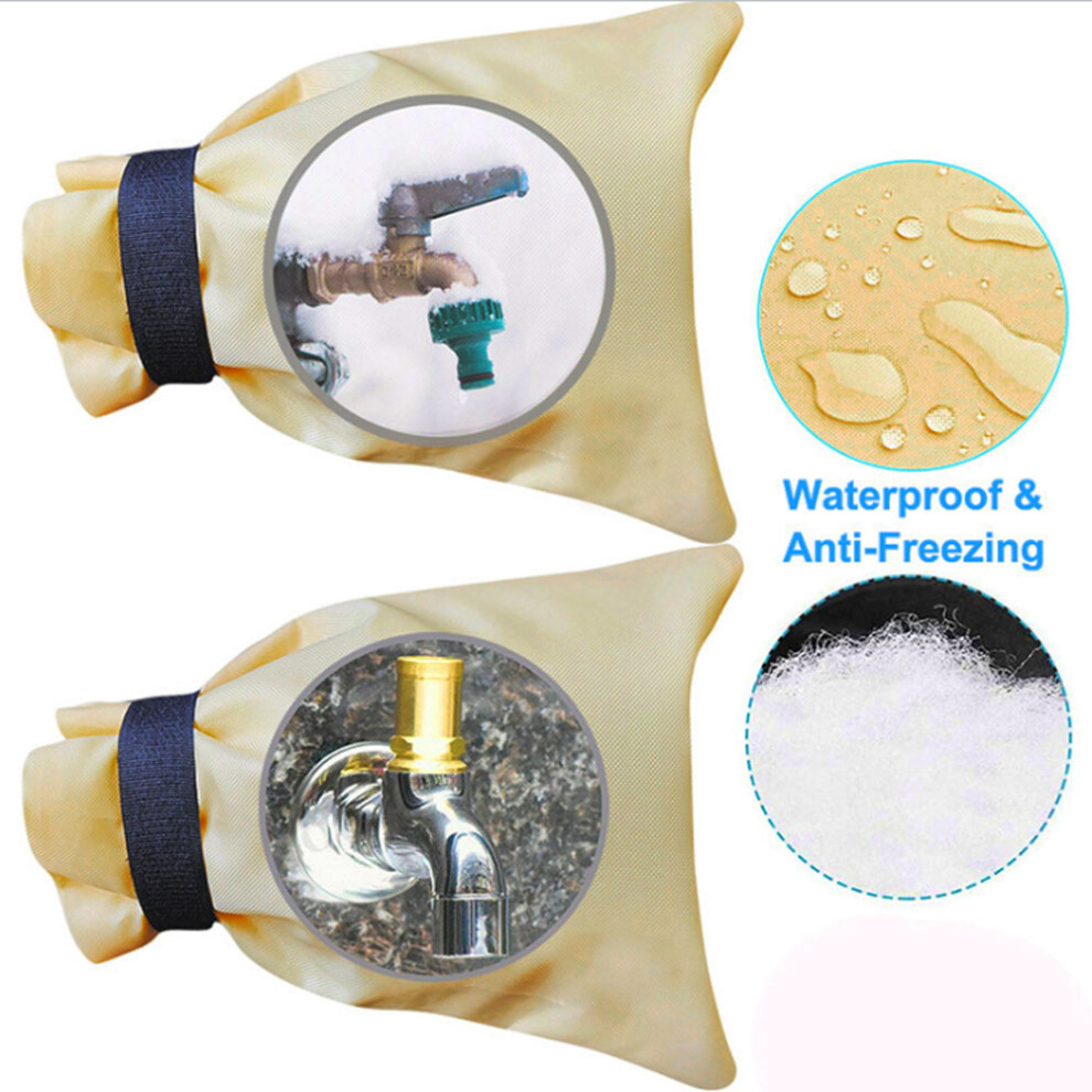 Freeze Protection Insulation For Outdoor Faucets Reusable Winter Faucet Socks With Waterproof Oxford Cloth Easy To Use Hook And Loop Straps Universal 9441426652694