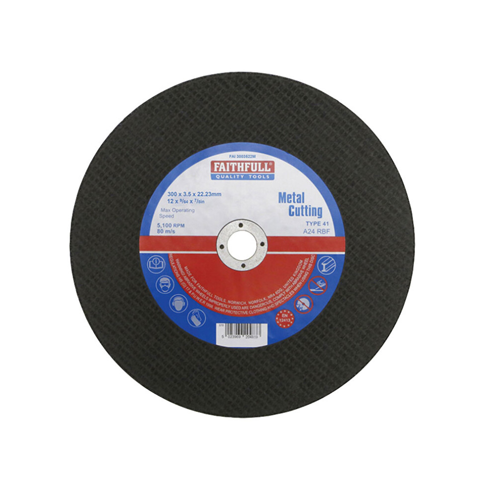Faithfull FAI3003522M Cut Off Disc for Metal 300 x 3.5 x 22mm
