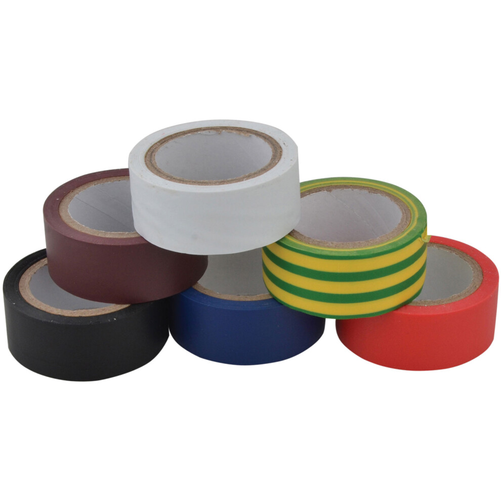 UniBond Insulating Electrical Tape Multi, 19 mm x 3.5 m - Pack of 6