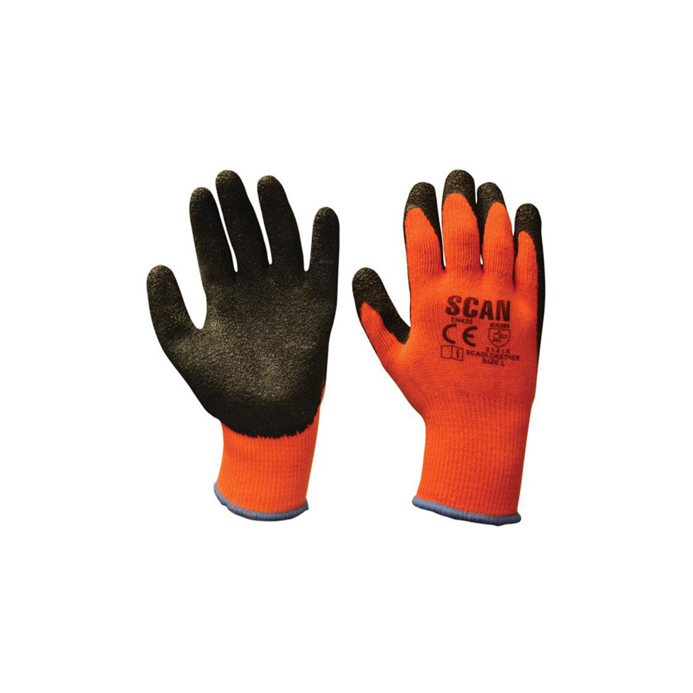 Scan Scagloksthxl Knitshell Thermal Latex Coated Gloves - Orange - Size 10 5023969317663