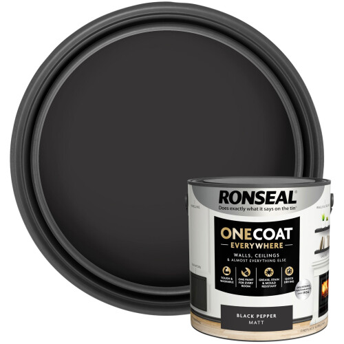 (Black Pepper) Ronseal One Coat Everywhere Matt Paint 2.5L