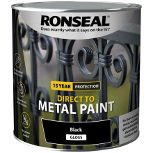 Ronseal Direct to Metal Paint Black Gloss 2.5 litre 39212