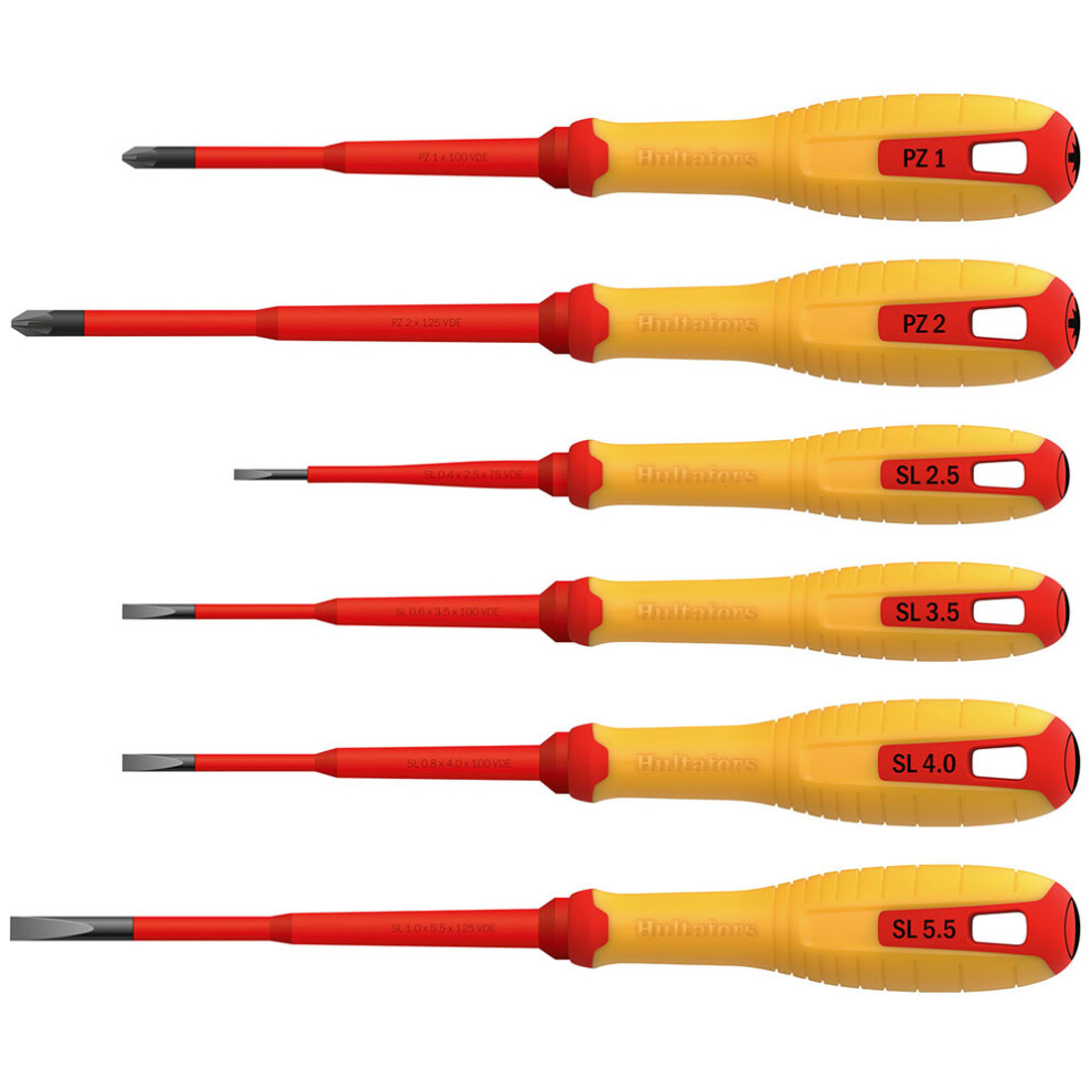 Hultafors - Vde Pozidriv & Slotted Screwdriver Set, 6 Piece 7317844444659