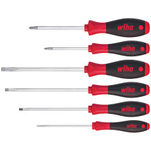 Wiha 302ZK6SO SoftFinish Flat Head/Pozidriv Screwdriver Set, 6 Piece