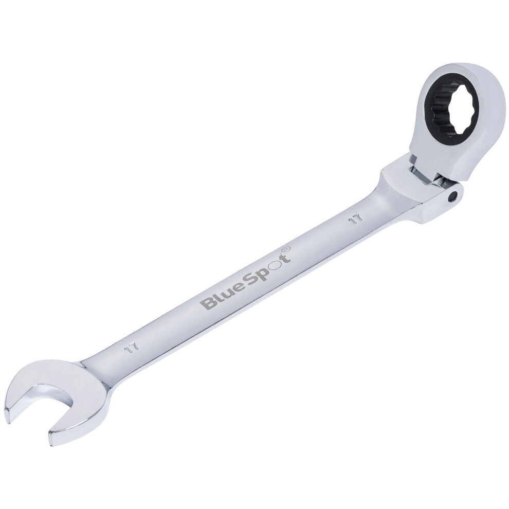 Ratchet Spanner Flexible Head Open Ring 17Mm Combination Wrench Spanners Bluespot 05113 5028734051131