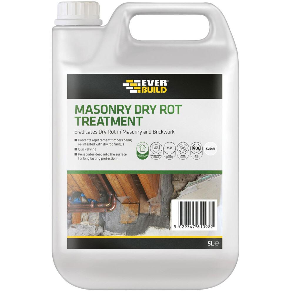 Everbuild LJROT05 Masonry Dry Rot Treatment 5 Litre