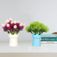 2pcs Artificial Aquarium Flowers Silicone Resin Colorfast Detachable Aquarium Decor