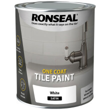 Ronseal Water Based One Coat Tile Paint White Satin 750ml