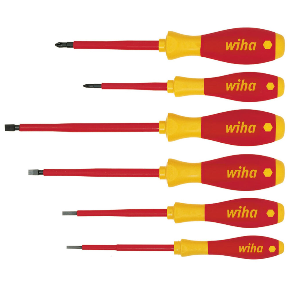 Wiha Six Piece "SoftFinish" Voltage Tester Screwdriver Set 320N K6