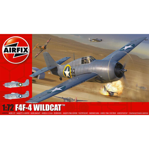 Airfix A02070A F4F-4 Wildcat-1:72 Scale Model Kit, Various