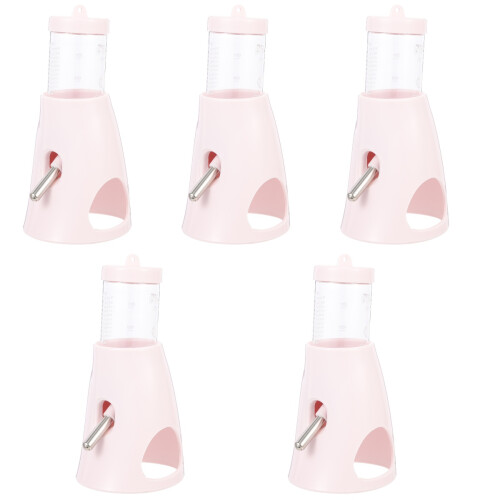 5Pcs Vertical Chinchilla Bottle Practical Pet Water Feeder Pink 2