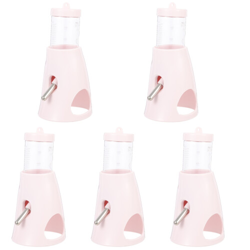 5Pcs Vertical Chinchilla Bottle Practical Pet Water Feeder Pink 1