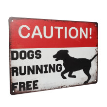 2St Weersbestendige Metalen Hond Waarschuwingsborden