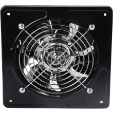 6" Metal Ventilation Fan, Shockproof Stable High-quality Metal Materials Wall Exhaust Fan for Kitchen Bathroom Pet Room Attic Garage, Black, Effortles
