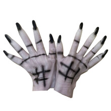 Luurankokäsineet cosplay-asuihin, Halloween-asutarvikkeet realistisilla haavan yksityiskohdilla, elävän näköiset lateksikäsineet kammottavaan