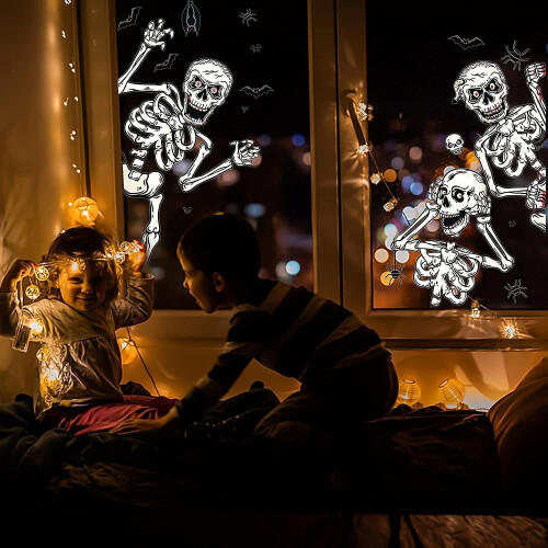 Διακοσμήσεις παραθύρων για το Halloween, φιλικό προς το περιβάλλον υλικό PVC, 1