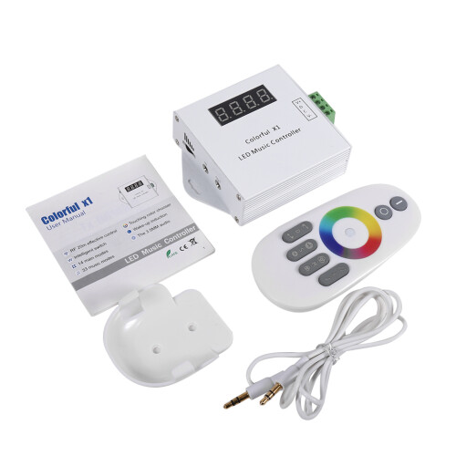 RGB LED Music Controller With RF Remote Control, Adjustable Lighting Brightness And Dynamic Playing Speed PWM Technology Auto Memorizing Function