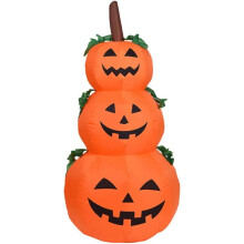 Décoration d'Halloween amusante et rapide à installer : citrouilles gonflables décoratives de 1,20 m avec lumières LED. Idéales pour les