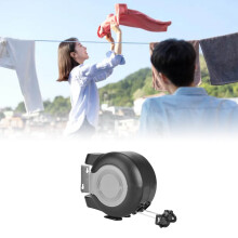 Schwerlast Teleskopischer Wäscheleine 30m Schwarz/Grau Innen/Außen