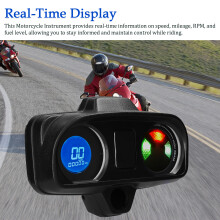 LCD Motorrad-Tacho Tacho 10000RPM 199KM/H Schwarz 225*83*145mm