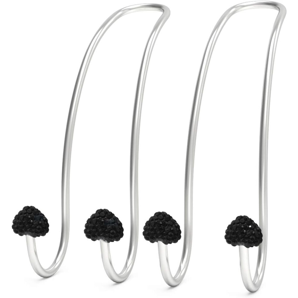 Stainless Steel Car Hangers Organizer, Bling Auto Hooks For Most Cars Suv Trucks Van, Universal Compatibility Headrest Hooks With Rhinestones Decorati 9130438421366