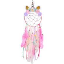 Colorful Feather Dream Catcher, Handcrafted Macrame for Kids Bedroom Wall Decoration, Good Luck Symbol for Multifunctional Room Decor
