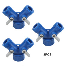 Sturdy Construction Hose Splitter With Valve Control, G3/4 ABS Water Connector Easy To Use Water Leakage Prevention Acid Proof Rust Proof Multi Applic