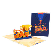 Father's Day Dad 3D Pop Up Greeting Card for Birthday Wedding Invitation