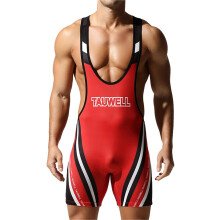 Men's Wrestling Singlet Bodysuit Red One-Piece Gym Vest Comfortable Romper Size L for Home and Training