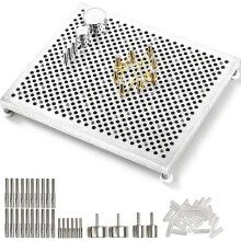 Jewelry Wire Bending Jig Kit, Wrapping Tool Set with Adjustable Pegs, Aluminum Plate for DIY Necklace Making Supplies