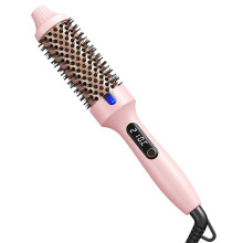 Dual Voltage Ionic Thermal Brush for Curling and Straightening 6 Temperature Settings & LED Digital Display Hot Air (UK)