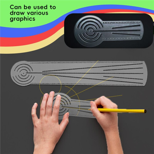 Mandala Ruler Tool with Holes, Mandala Dot Art Circle Maker, Compass Protractor Straight Dotting Ruler 2