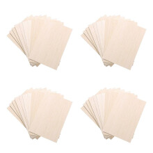 Pacote de 40 Folhas de Madeira Inacabadas, Madeira Laminada Colada, Tábua de Madeira Fina para Casa, Aeronave, Navio, , Artesanato, Enfeites Faça