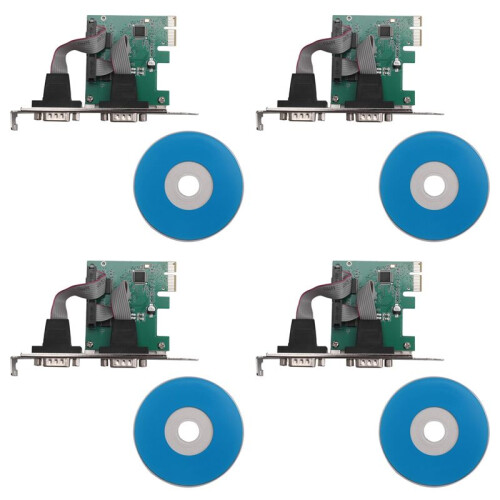4X PCI-E PCI Express Dual Serial DB9 RS232 2  Controller Adapter Card Green