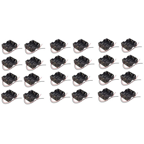3X 8Pcs Aa Cells Battery (12V) Clip Holder Box Case Black