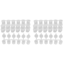 10 Strips 60 Pots Empty Paint Strips Paint Cup Pots, 10Ml/ 0.35Oz Paint Pot Strips Clear Plastic Storage Containers