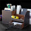2Pcs PU Leather Multi-Function Desk Stationery Organizer Storage Box Pen/Pencil,Cell Phone(Brown-Flannel) 5