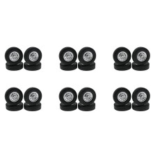 24Pcs Rubber Wheel Tire Tyre for WPL D12  1/16 RC Drift Truck Car Spare Parts Accessories
