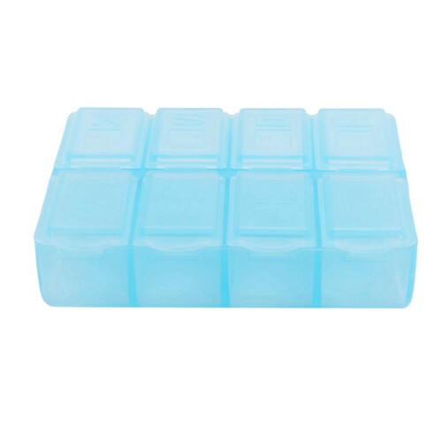 6X Plastic Rectangle 8 Compartments 7 Days Medicine Pill Box 2
