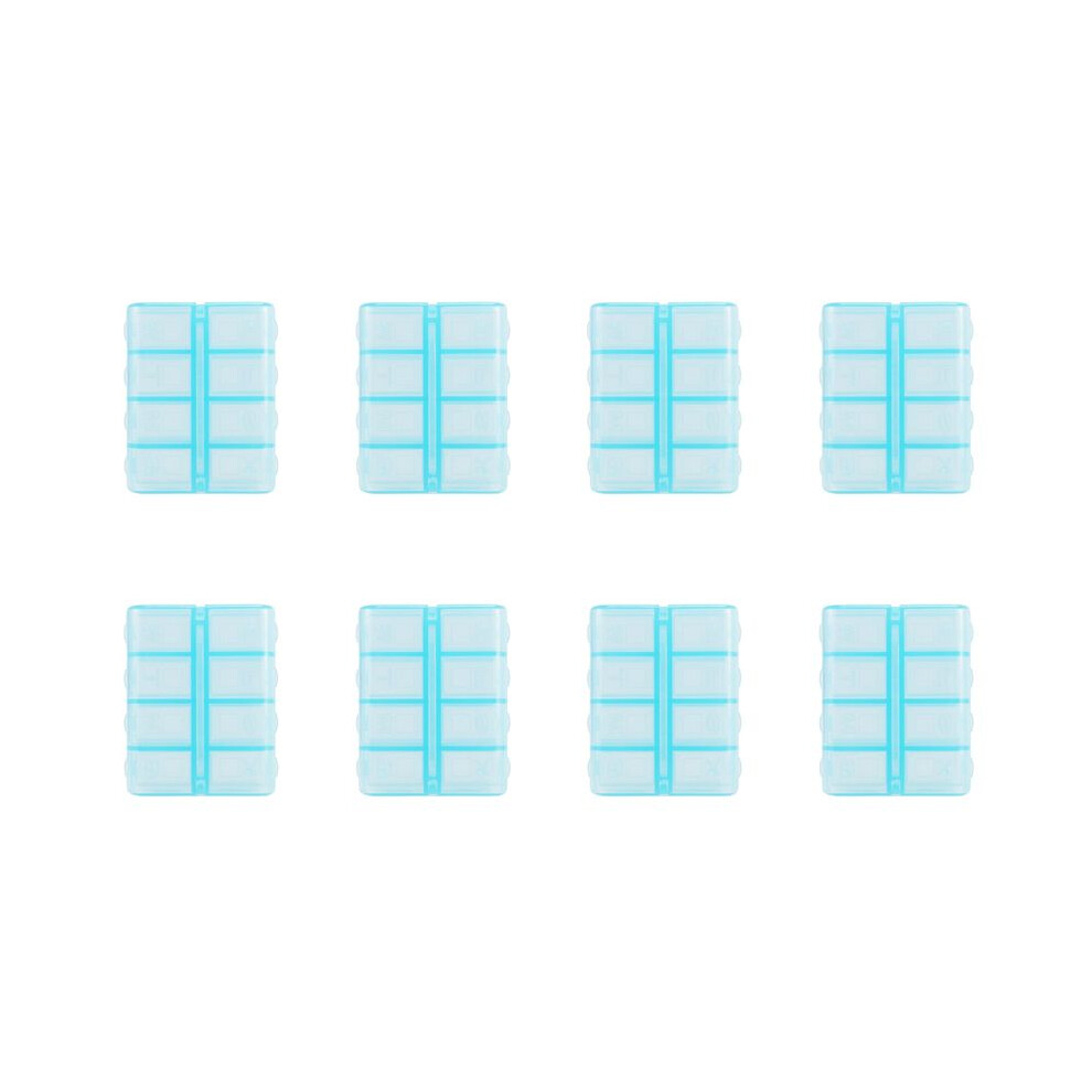 Istovo Blue 10X Plastic Rectangle 8 Compartments 7 Days Medicine Pill Box