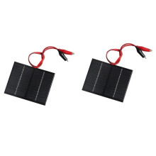 2X 12V 1,5W Zonnepaneel met Clip Opladen Batterijsysteem Polykristallijn Zonnepaneel voor Kleine Elektrische Apparaten
