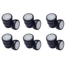 24Pcs 58mm Tires 12mm Hex Wheels with Sponge for 1/10 1/12 RC Drift Car 3Racing Sakura M4 M5 MST TCR  M04 M05
