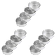 4 Inch Small Cake Pan Set of 12, Baking Round Cake Pans Tins Bakeware for Cake Pizza, Quiche, Non Toxic & Healthy