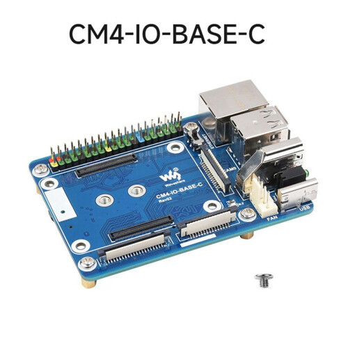 2X Waveshare CM4-IO-BASE-C Expansion Board for Raspberry Pi CM4 Basic Expansion Board Advanced Version RJ45+M.2 M KEY 2