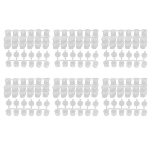 30 Strips 180 Pots Empty Paint Strips Paint Cup Pots, 10Ml/ 0.35Oz  Paint Pot Strips Clear Plastic Containers