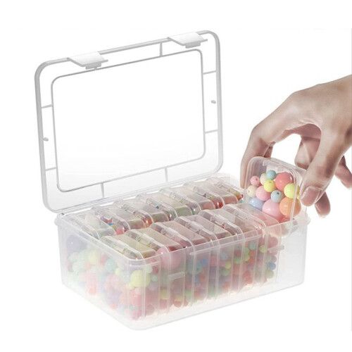 42X Small Storage Box with Lid Small Plastic Clear Box Plastic Storage Container Box Empty  Organiser 1